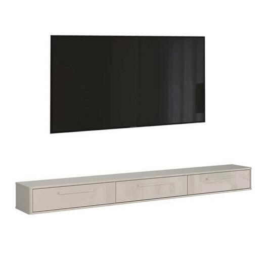 Rack Suspenso de Parede 220cm Sala Quarto Bancada Bali 2.2 Lukaliam Off White