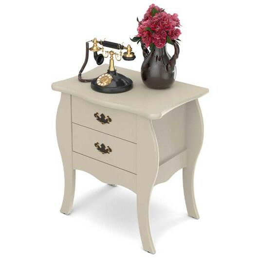 Bombê Retrô Sala Quarto 2 Gavetas 68x45x71 Premier Patrimar Off White