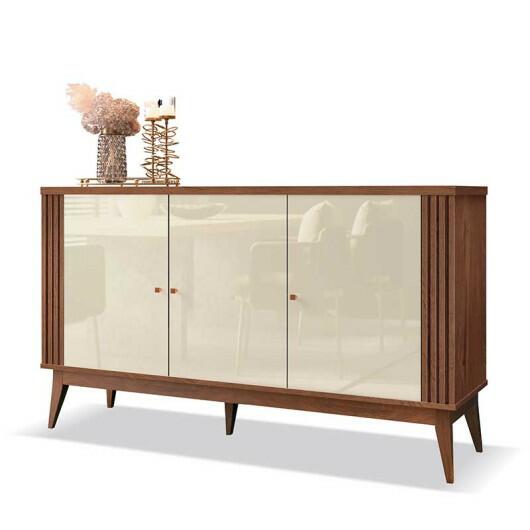 Balcão Buffet Sala Jantar 3P 1G Argo EDN Naturale/Off White