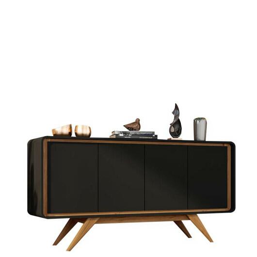 Buffet Moderno 4 Portas 1.6 Channel Fabrimoveis Preto/Nature