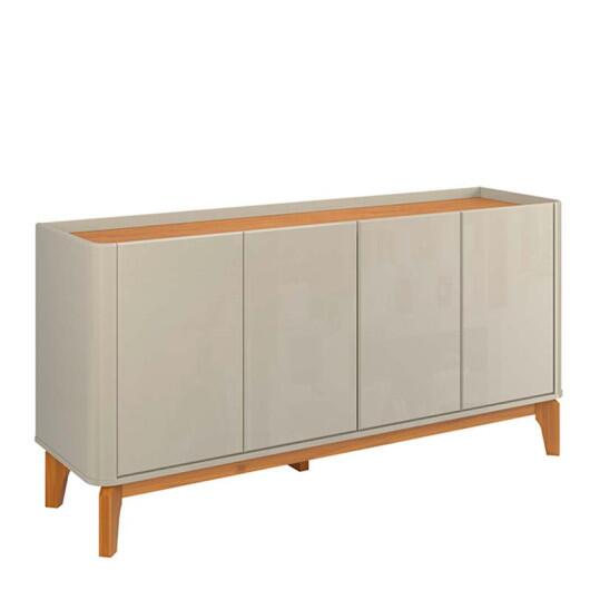 Buffet Balcão 160cm Sala com 4 Portas Flip 1.6 Patrimar Off White/Cinamomo