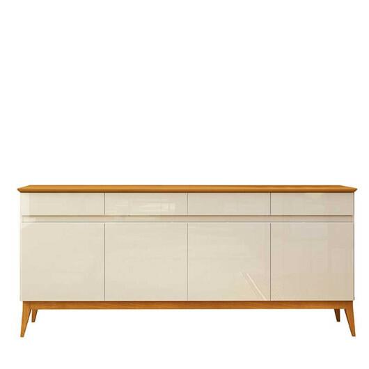 Buffet 190cm Sala Jantar 4 Portas 4 Gavetas Magnum EDN Off White/Cedro