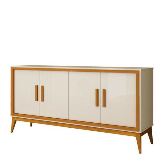 Aparador Buffet Para Sala 4 Portas 160 Middag EAX Off White/Cedro