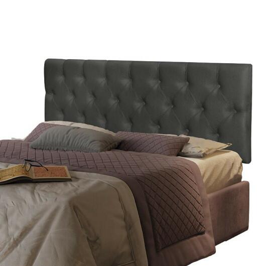 Painel Cabeceira Solteiro 90 Almofadada Capitone 9010 JB Bechara Cinza