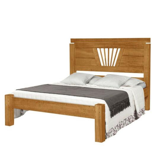 Cama de Casal Madeira Maciça Para Colchão 128/138 Gabriela Atraente Honey