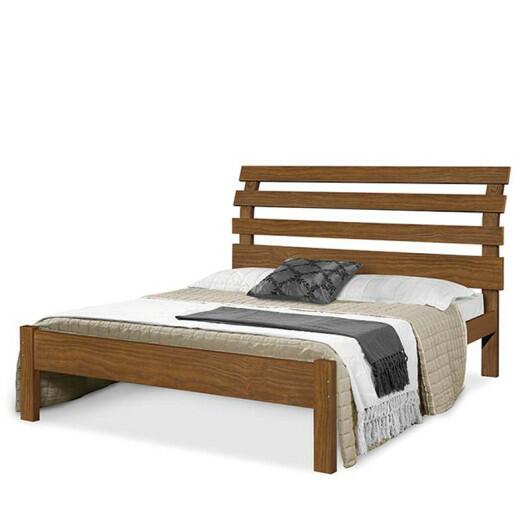 Cama de Casal Madeira Maciça Para Colchão 138 Rebeca Atraente Castanho