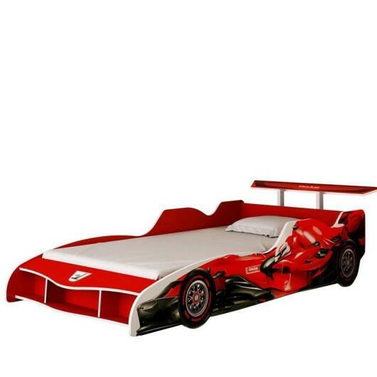 Cama Solteiro Carro F1 Para Colchão de 88cm Gelius Vermelho
