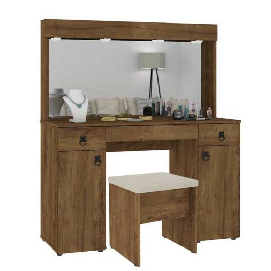 Penteadeira Camarim Lady com Banqueta Mirarack Canela