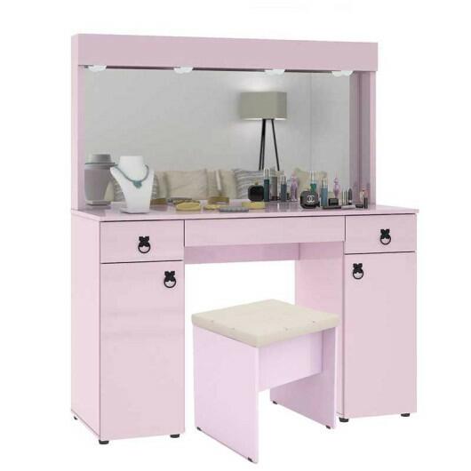 Penteadeira Camarim Lady com Banqueta Mirarack Rosa