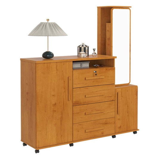 Cômoda Grande Com Espelho Giratório 163cm Copacabana Lukaliam Cinamomo
