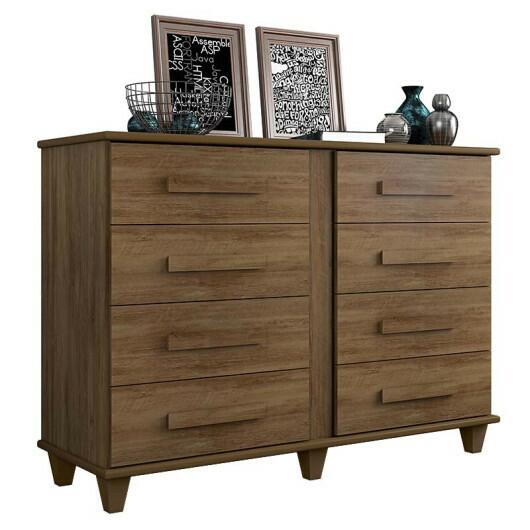 Cômoda Grande 8 Gavetas 136cm Georgia RV Móveis Freijo