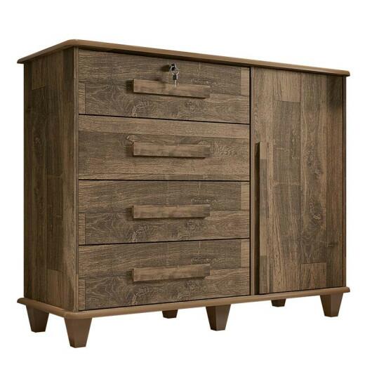 Cômoda com Sapateira 120cm 4 Gavetas Quarto Grécia RV Móveis Amadeirado