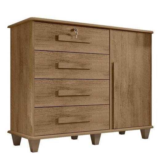 Cômoda com Sapateira 120cm 4 Gavetas Quarto Grécia RV Móveis Cinamomo