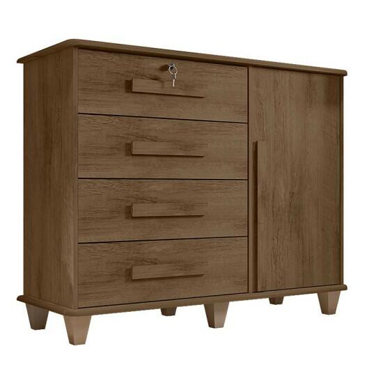 Cômoda com Sapateira 120cm 4 Gavetas Quarto Grécia RV Móveis Freijo