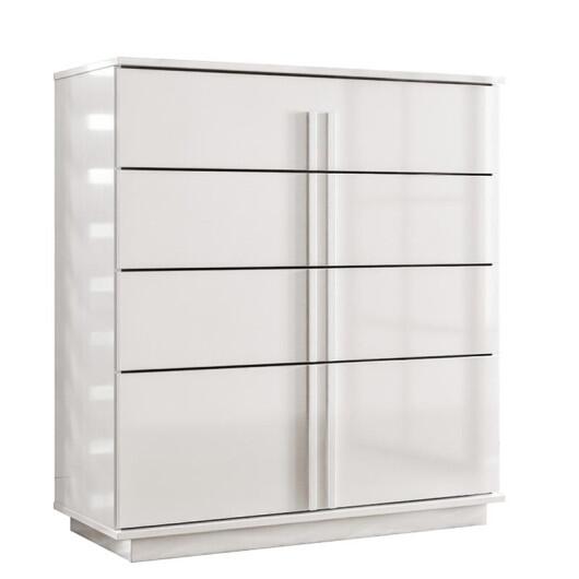 Cômoda Pequena 90cm 4 Gavetas e Rodízios Isis Lukaliam Branco