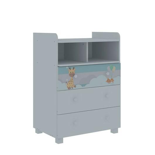 Cômoda Infantil Pequena Mundo Encantado Pés Baby Gelius Branco