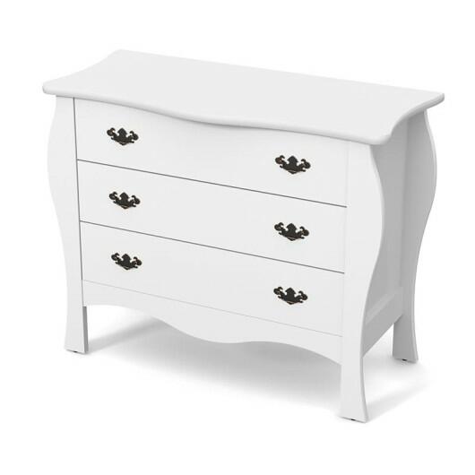 Cômoda Retrô 03 Gavetas 114cm Liz Patrimar Branco