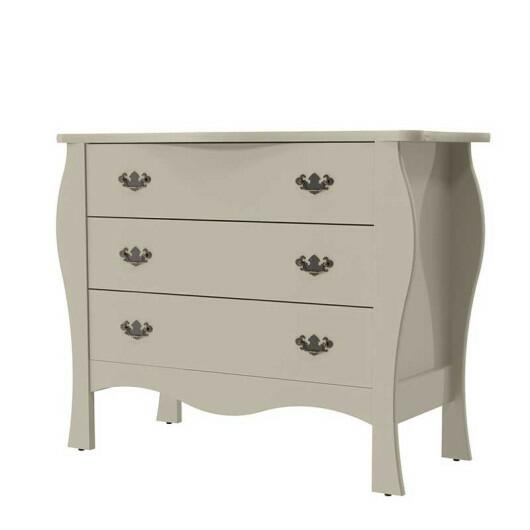 Cômoda Retrô 03 Gavetas Liz Patrimar Off White