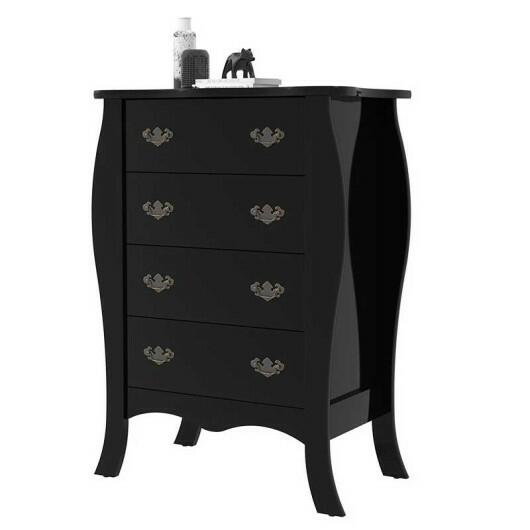 Cômoda Retrô 04 Gavetas Vitória Patrimar Preto