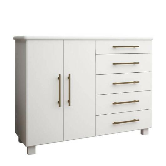 Cômoda Sapateira 2 Portas 5 Gavetas Suíca Gelius Branco