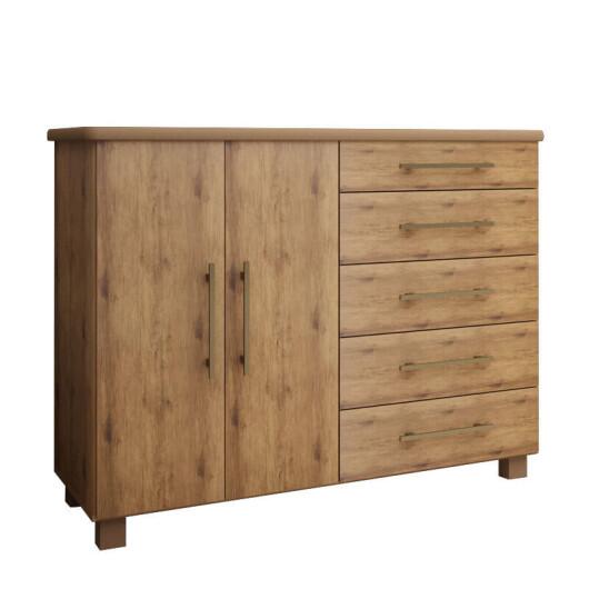 Cômoda Sapateira 2 Portas 5 Gavetas Suíca Gelius Madeirado