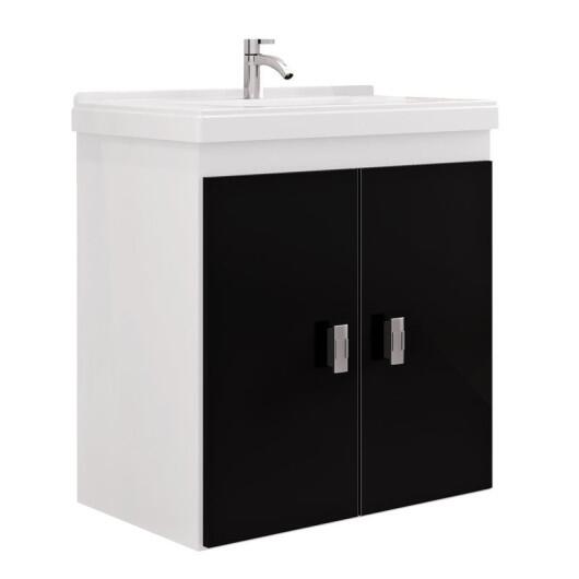 Gabinete Para Banheiro Madeira Ficus 50 Cozimax Branco/Preto