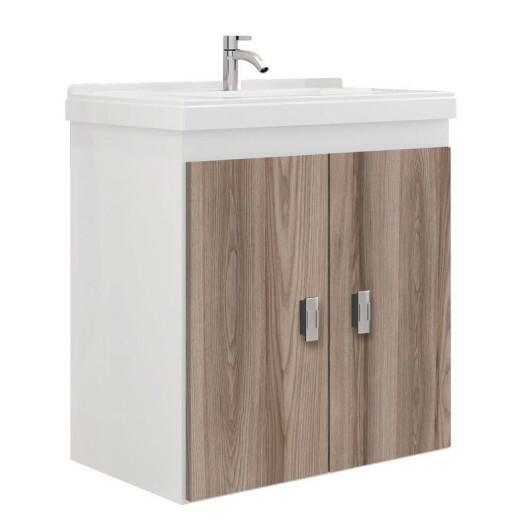 Gabinete Para Banheiro Madeira Ficus 50 Cozimax Branco/Tamarindo