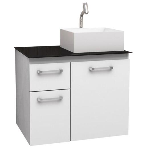 Gabinete Para Banheiro Aço Figo 60 com Cuba Prisma Cozimax Branco