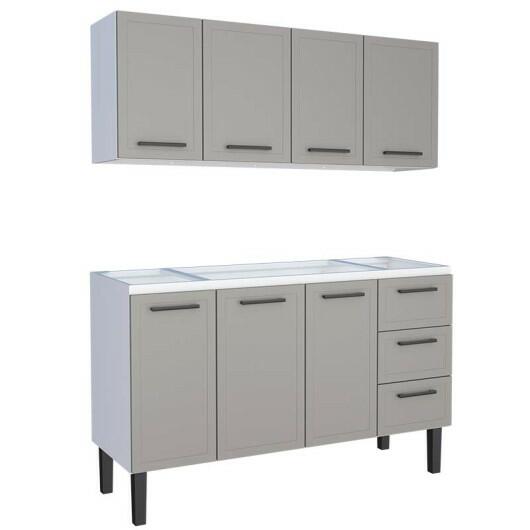 Cozinha Gabinete e Aéreo 150 Juno 3G Cozimax Cinza Argila