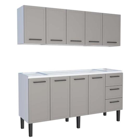 Cozinha Gabinete e Aéreo 180 Juno 3G Cozimax Cinza Argila
