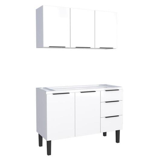 Cozinha Completa Gabinete Para Pia 120cm e Armário Aéreo Júpiter Cozimax Branco