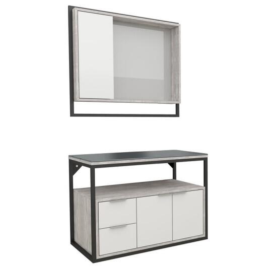 Conjunto Para Banheiro Madeira Apoema 80 Cozimax Branco/Calcare