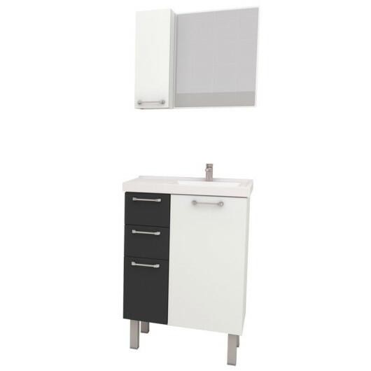 Conjunto Para Banheiro Aço Cereja 60 Cozimax Branco/Preto