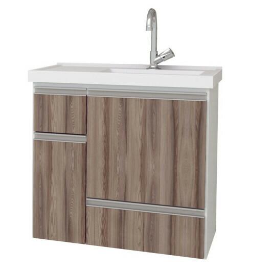 Gabinete Para Banheiro Ibaté 60 Suspenso Cozimax Branco/Tamarindo