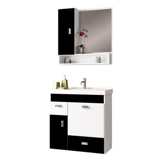 Conjunto Para Banheiro Madeira Orquídea 60 Cozimax Branco/Preto