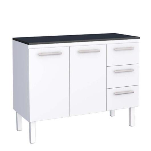 Balcão Cozinha Aço 120 Vênus 3 Gavetas Com Tampo Cozimax Branco