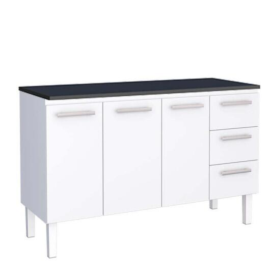 Balcão Cozinha Aço 150 Vênus 3 Gavetas Com Tampo Cozimax Branco