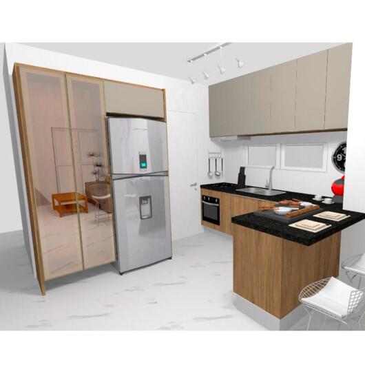 Projeto Marina Cozinha Gold Slim Com Cristaleira Robel Hanover Fendi