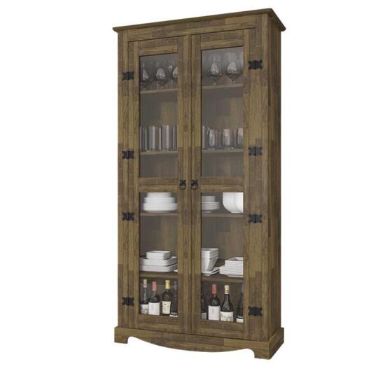 Cristaleira Retrô 2 Portas Vidro 100cm New York RV Móveis Amadeirado