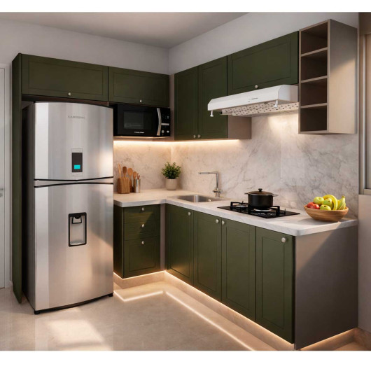 Projeto Cozinha Provence Robel Fendi/Sálvia Matte | Cristiane