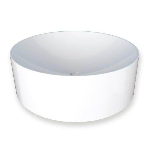 Cuba Para Banheiro Redonda 35x35 Mármore Sintético Domo Cozimax Branco