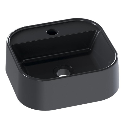 Cuba Para Banheiro 33x31x11cm Mármore Sintético Duna Cozimax Preto