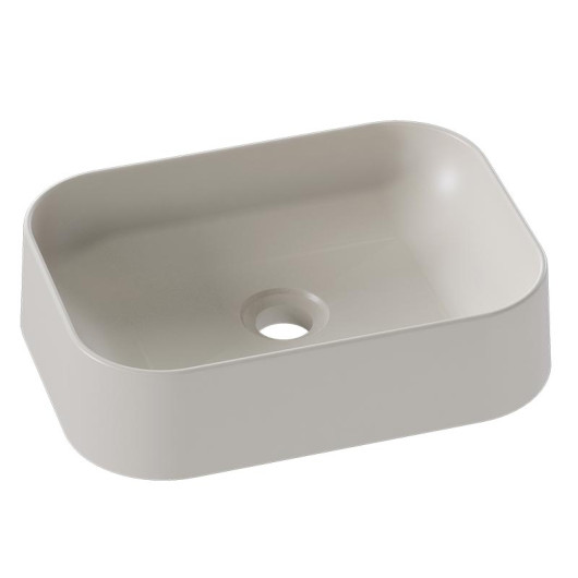 Cuba Para Banheiro 39x29x10cm Mármore Sintético Luna Cozimax Baunilha Fosca