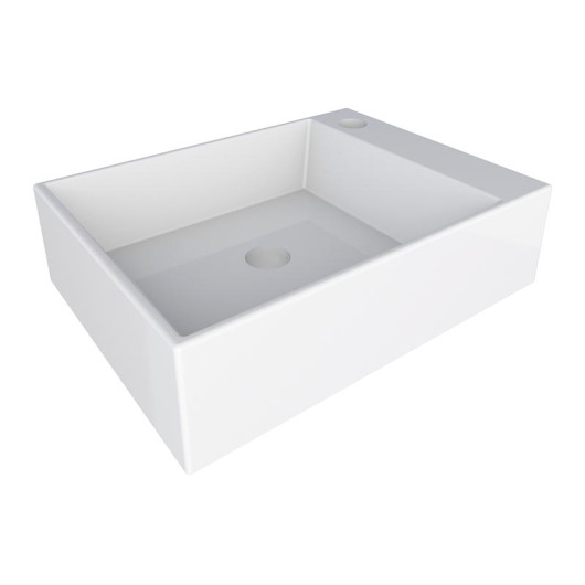 Cuba Para Banheiro 40x29x10cm Mármore Sintético Prisma Base Cozimax Branco