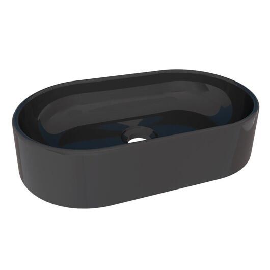 Cuba Para Banheiro Oval 43x25 Mármore Sintético Nimbus Cozimax Preto