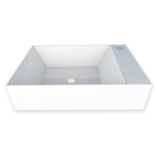 Cuba Para Banheiro 40x29 Mármore Sintético Prisma Base Cozimax Branco
