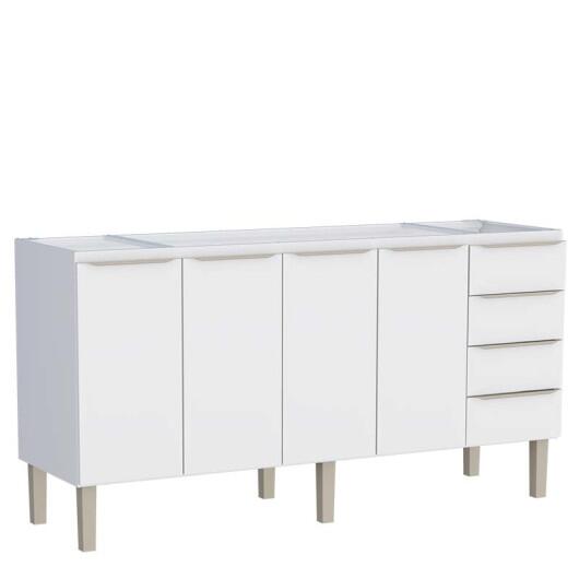 Gabinete de Aço Para Pia 180cm 4 Portas 4 Gavetas Flora Cozimax Branco