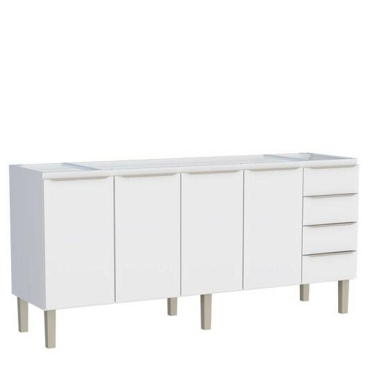Gabinete de Aço Para Pia 200cm 4 Portas 4 Gavetas Flora Cozimax Branco