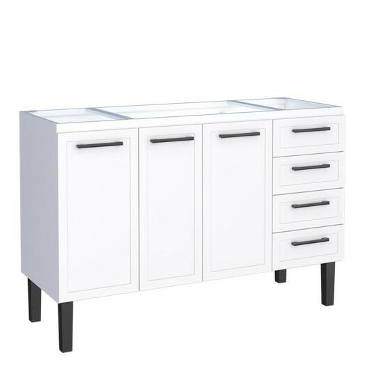 Gabinete de Aço Para Pia 140cm 3 Portas Juno/Apolo 4 Gavetas Cozimax Branco