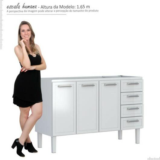 Gabinete de Pia 160 Apolo Flat 4G Cozimax Branco